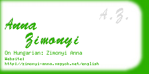 anna zimonyi business card